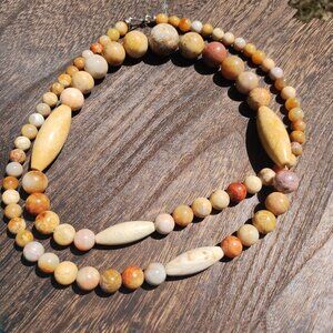 Jay King DTR mine finds Petrified Wood 925 Sterling Silver 34 inch necklace